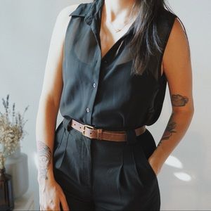 Sheer sleeveless blouse